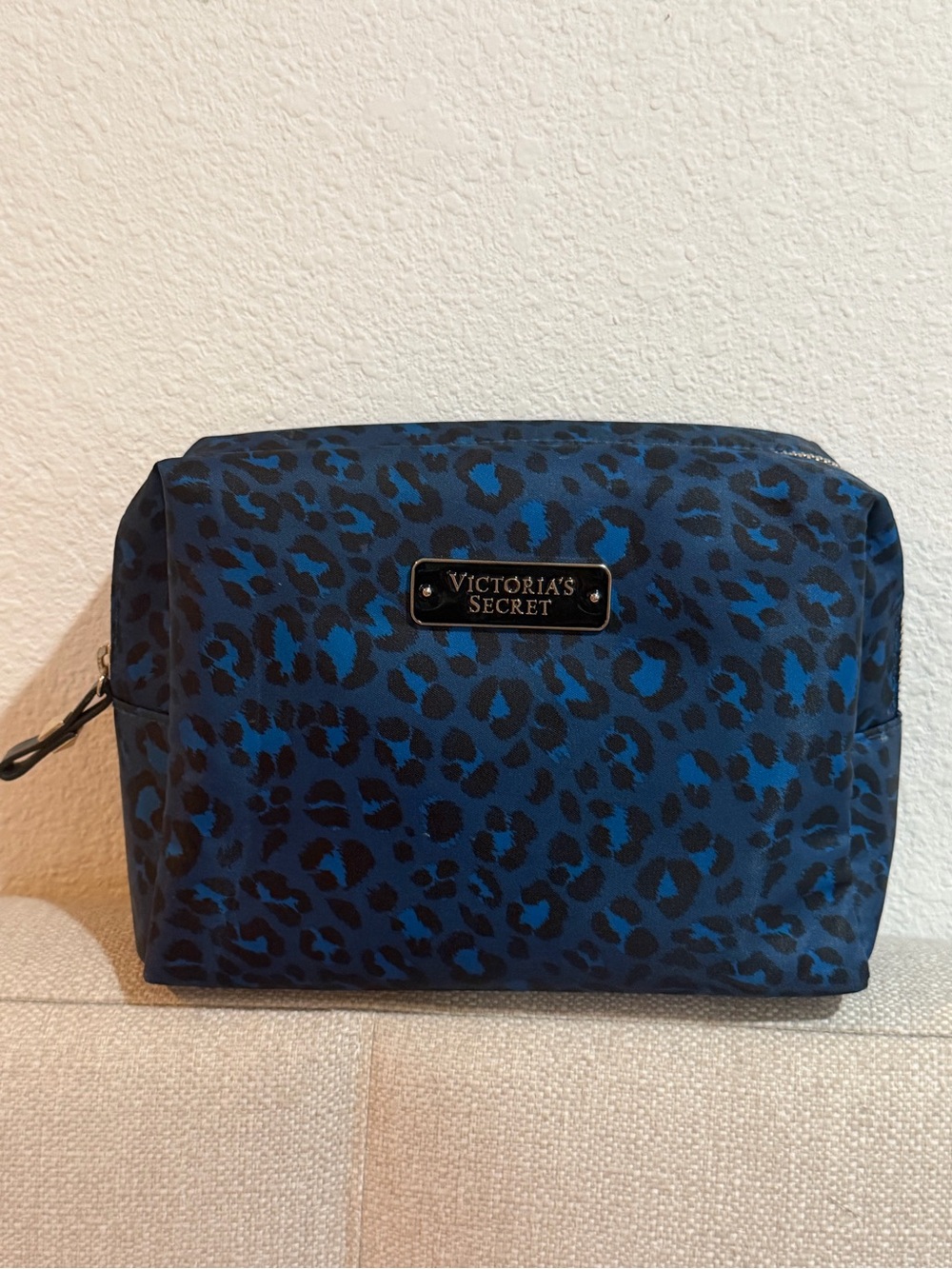 Victoria's Secret Blue Leopard Cosmetic Pouch